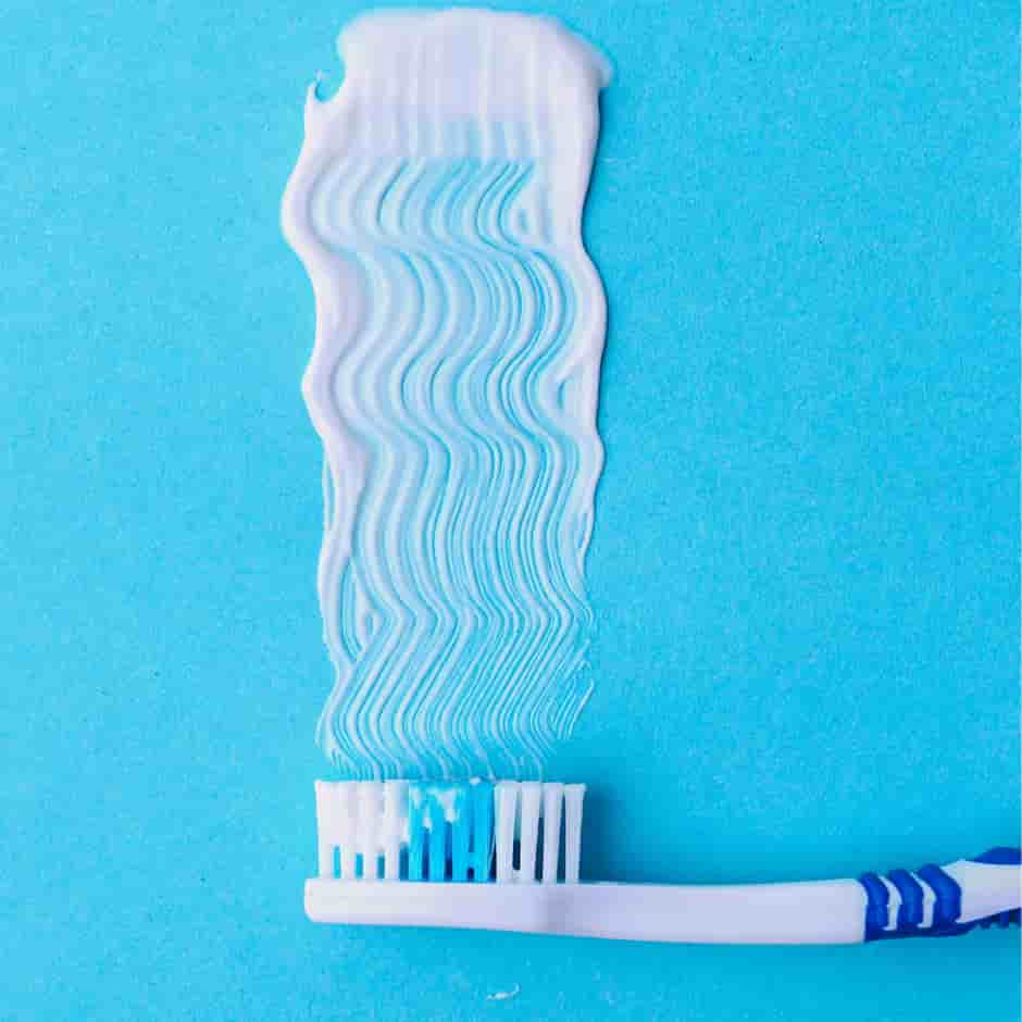 Toothpaste spread on a sheet